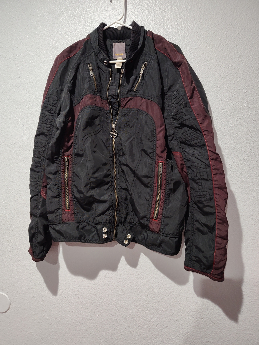 vintage Diesel Nylon men's Motorcycle/Racing Bomber Jacket size XL - Picture 1 of 15